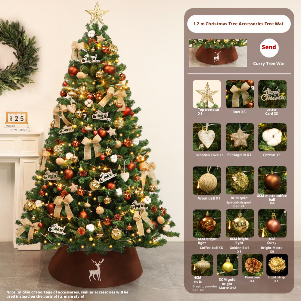 2026 New Christmas Tree for Living Room, Christmas Scene Decoration Set with Handmade Ornaments and Gift Bundle