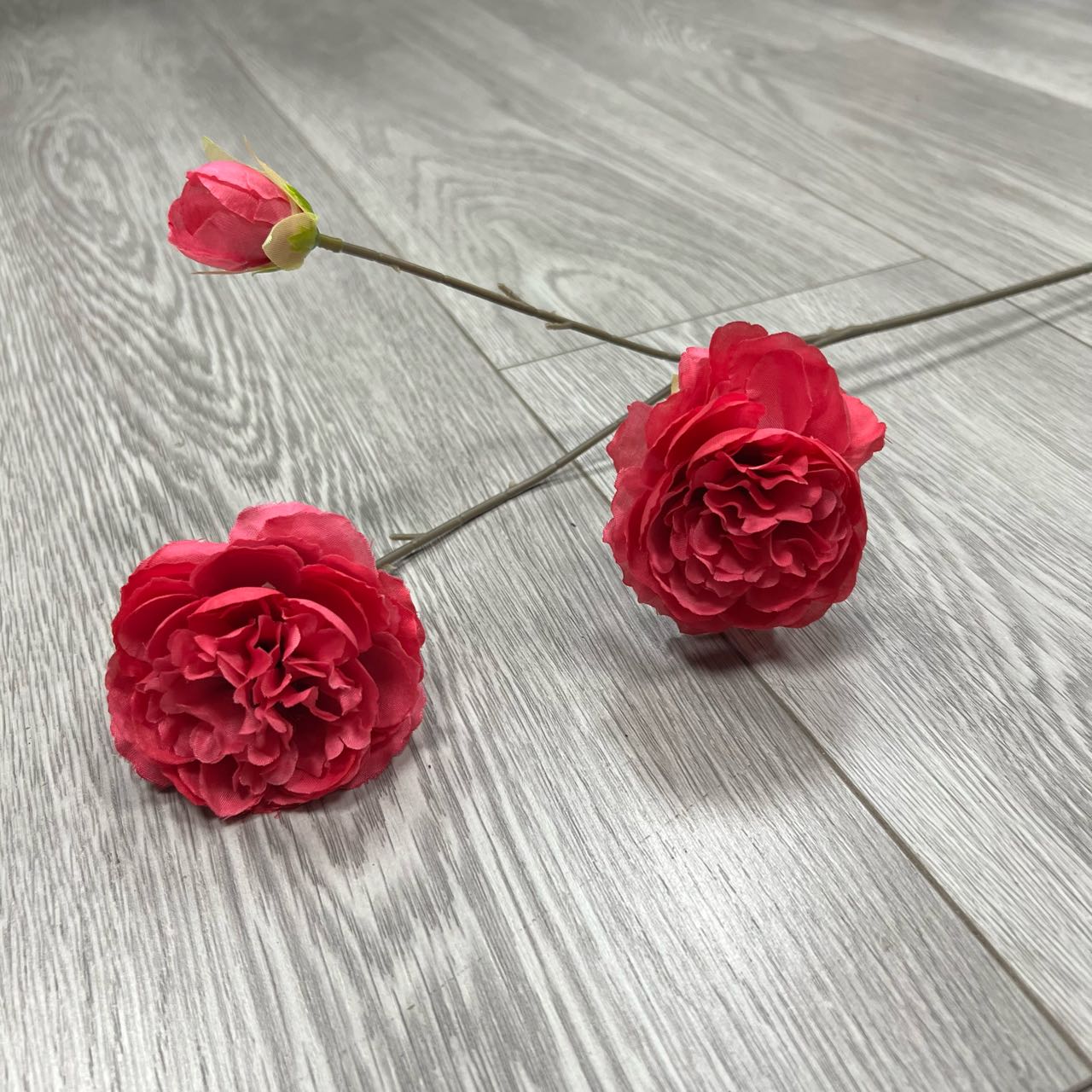 Three-Stem Peony - Rose Red - Artificial Flower