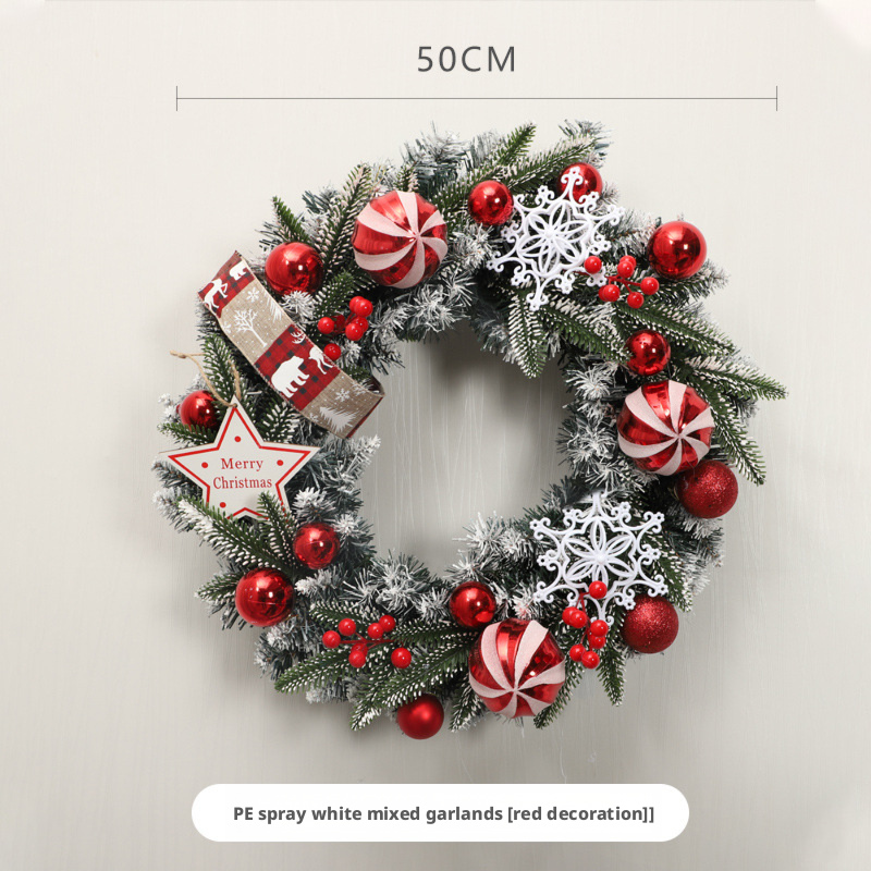 Christmas Wreath, 50cm Lighted Christmas Decoration - Home Door Hanging, Window/Hotel/Mall Ornament & Display Piece